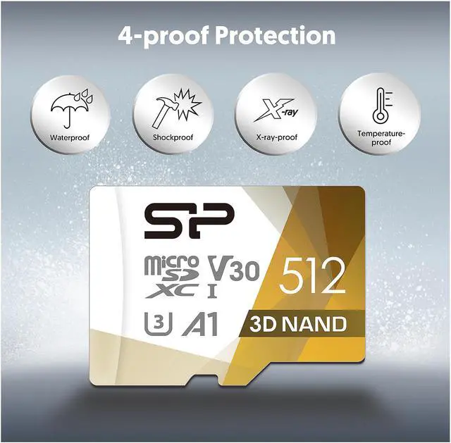 Alt view image 6 of 6 - Silicon Power 512GB Superior Pro microSDXC UHS-I (U3), V30 4K A1 Memory Card with Adapter for Nintendo-Switch (SU512GBSTXDU3V20AC)