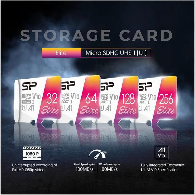 Alt view image 4 of 6 - Silicon Power 256GB Elite microSDXC UHS-I (U1), V10 A1 Memory Card with Adapter (SU256GBSTXBV1V20AB)