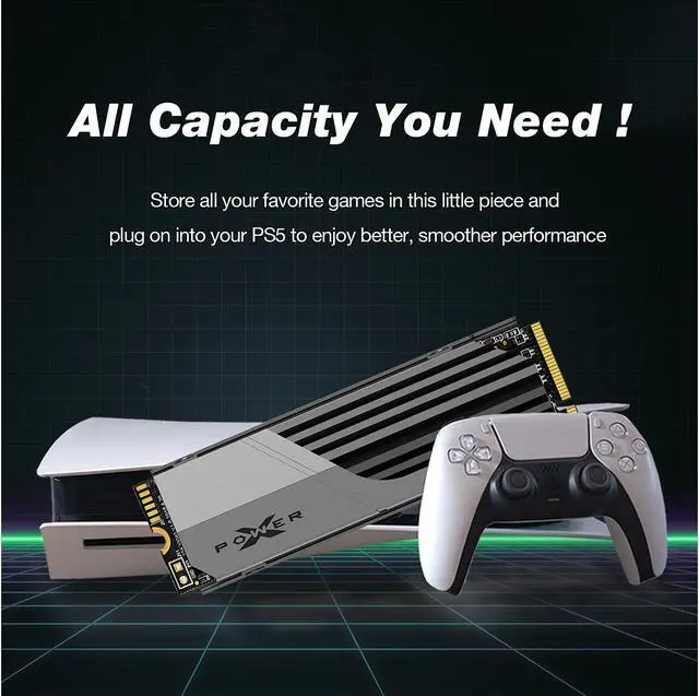 Alt view image 4 of 5 - Silicon Power 1TB XS70 - Works with Playstation 5, Nvme PCIe Gen4 M.2 2280 Internal Gaming SSD R/W Up to 7,300/6,000/s MB/s (SP01KGBP44XS7005)