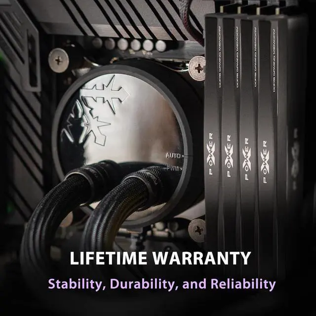 Alt view image 6 of 6 - Silicon Power DDR5 64GB (32GBx2) Zenith 5600MHz (PC5-44800) 288-pin CL40 1.25V UDIMM Desktop Memory Module RAM SP064GXLWU560FDE Metallic Black