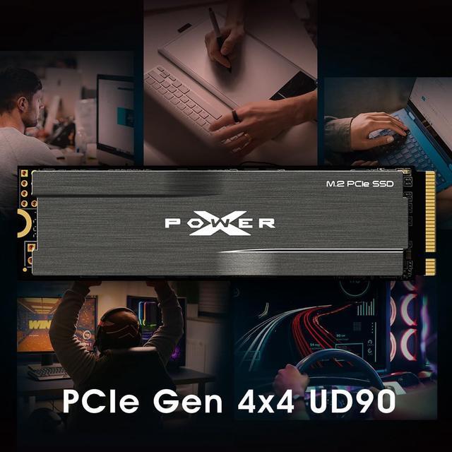Alt view image 3 of 3 - Silicon Power 2TB UD90 NVMe 4.0 Gen4 PCIe M.2 SSD R/W up to 5,000/4,800 MB/s with Heatsink (SP02KGBP44UD9005AC