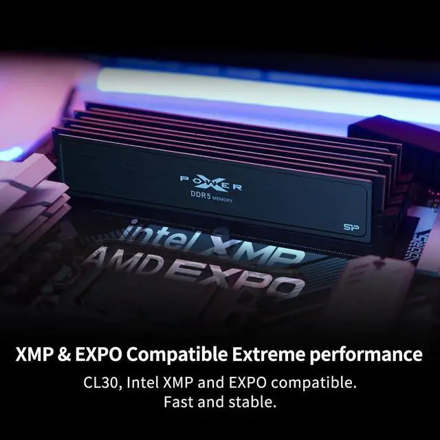 Alt view image 3 of 5 - Silicon Power Value Gaming DDR5 64GB (2x32GB) 6000MT/s (PC5-48000) 288-pin CL30 1.35V UDIMM Desktop RAM Computer Memory w/Heatsink (SP064GXLWU60AFDJ)