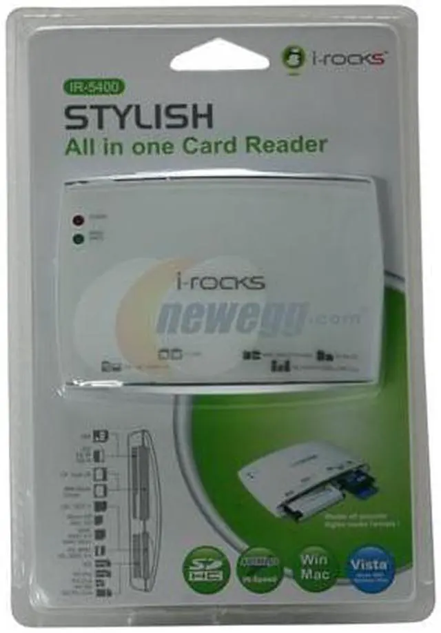 Alt view image 4 of 4 - i-rocks IR-5400-WH USB 2.0 Card Reader