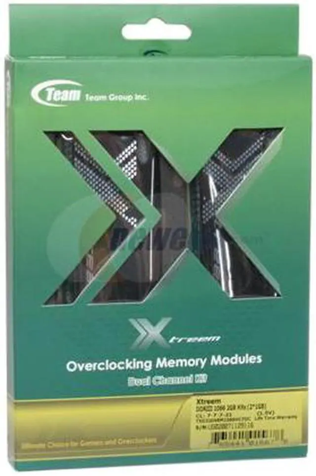 Alt view image 2 of 2 - Team Xtreem 2GB (2 x 1GB) DDR3 1066 (PC3 8500) Dual Channel Kit Desktop Memory Model TXD32048M1066HC7DC