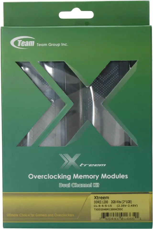 Alt view image 2 of 3 - Team Xtreem 2GB (2 x 1GB) DDR2 1200 (PC2 9600) Dual Channel Kit Desktop Memory Model TXDD2048M1200HC5DC