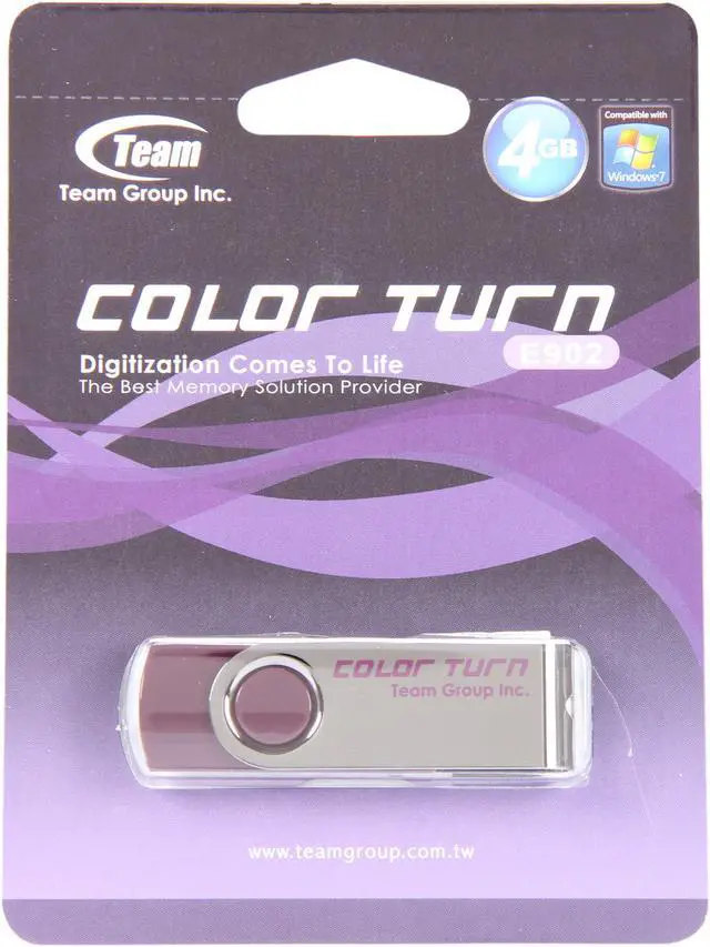 Alt view image 5 of 5 - Team Color Turn 4GB USB 2.0 Flash Drive (Purple) TG004GE902V
