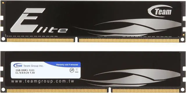 Alt view image 2 of 3 - Team Elite 4GB (2 x 2GB) DDR3 1333 (PC3 10660) Desktop Memory Model TED34096M1333HC9DC