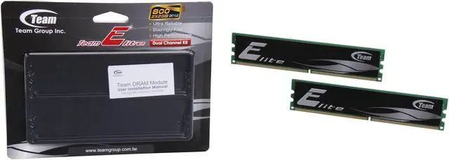 Alt view image 3 of 4 - Team Elite 4GB (2 x 2GB) DDR2 800 (PC2 6400) Desktop Memory Model TEDD4096M800HC5DC
