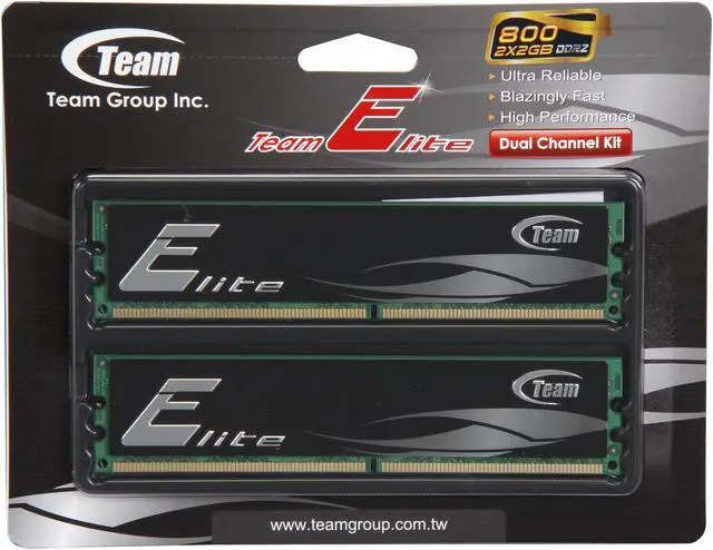 Alt view image 4 of 4 - Team Elite 4GB (2 x 2GB) DDR2 800 (PC2 6400) Desktop Memory Model TEDD4096M800HC5DC