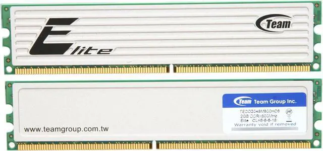 Alt view image 2 of 3 - Team 4GB (2 x 2GB) DDR2 800 (PC2 6400) Desktop Memory Model TEDD4096M800HC6DC
