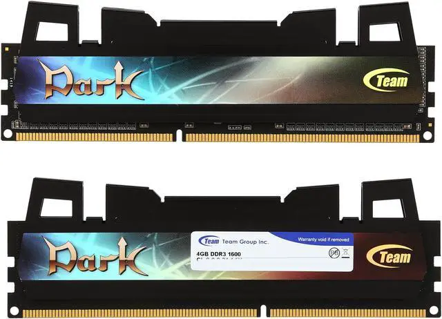 Alt view image 2 of 3 - Team Dark 8GB (2 x 4GB) DDR3 1600 (PC3 12800) Desktop Memory Model TXD38192M1600HC9DC-D