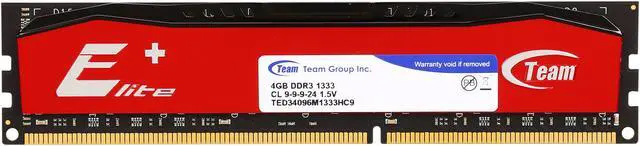 Alt view image 2 of 3 - Team Elite Plus 4GB DDR3 1333 (PC3 10600) Desktop Memory Model TPRD34G1333HC901