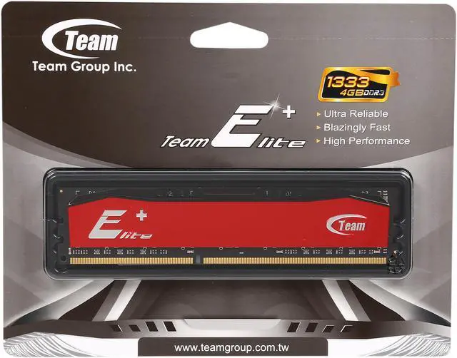 Alt view image 3 of 3 - Team Elite Plus 4GB DDR3 1333 (PC3 10600) Desktop Memory Model TPRD34G1333HC901