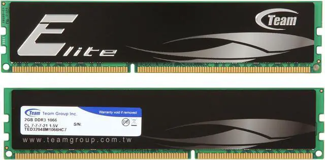 Alt view image 2 of 3 - Team Elite 4GB (2 x 2GB) DDR3 1066 (PC3 8500) Desktop Memory Model TED34096M1066HC7DC