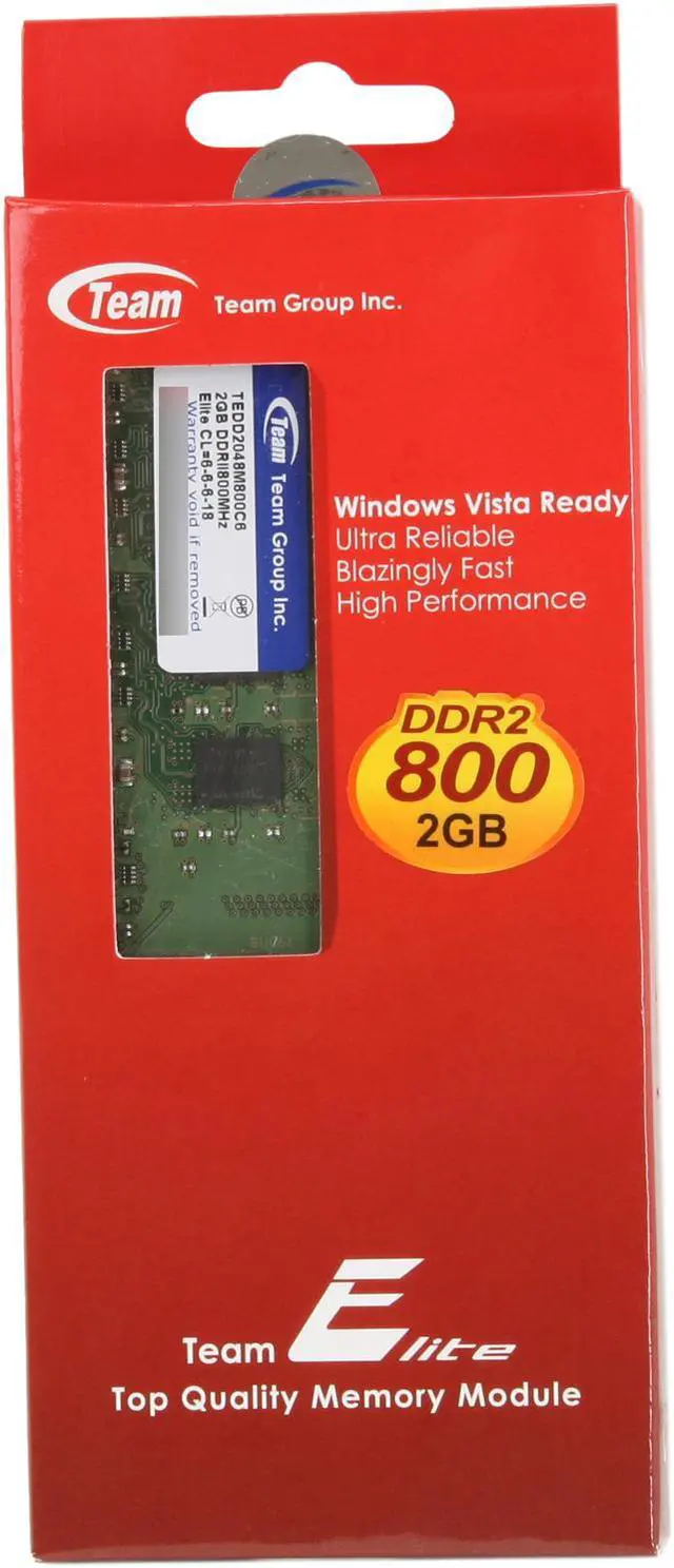 Alt view image 3 of 3 - Team Elite 2GB DDR2 800 (PC2 6400) Desktop Memory Model TEDD2048M800C6