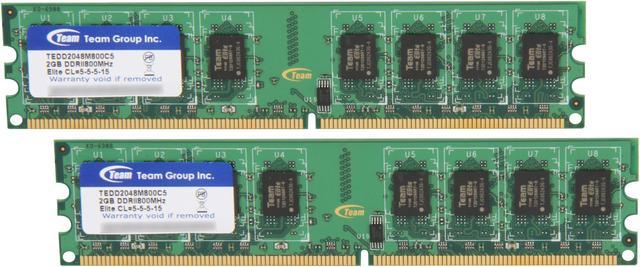 Team Elite 4GB (2 x 2GB) DDR2 800 (PC2 6400) Desktop Memory Model  TEDD4096M800C5DC