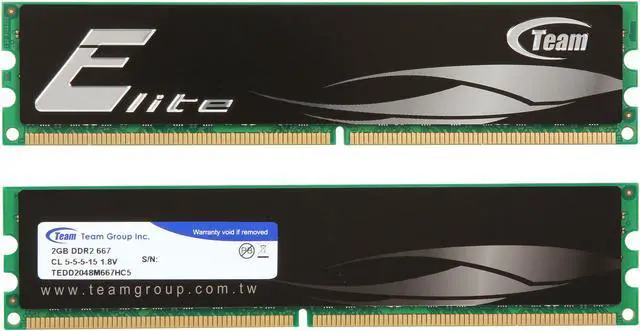 Alt view image 2 of 3 - Team Elite 4GB (2 x 2GB) DDR2 667 (PC2 5300) Desktop Memory Model TEDD4096M667HC5DC
