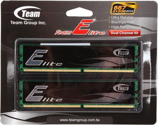 Alt view image 3 of 3 - Team Elite 4GB (2 x 2GB) DDR2 667 (PC2 5300) Desktop Memory Model TEDD4096M667HC5DC