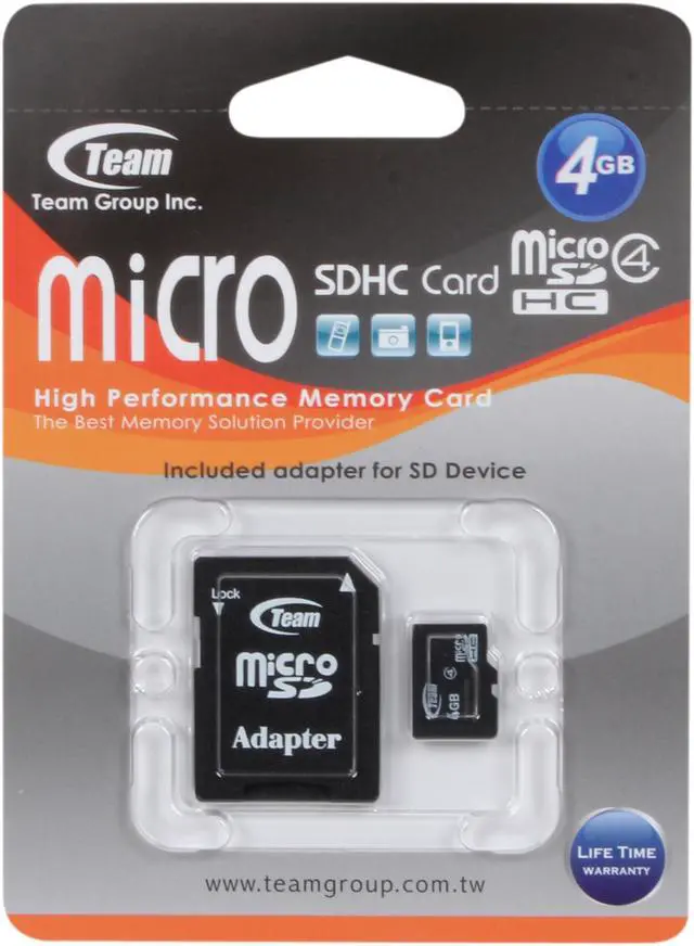 Alt view image 4 of 4 - Team 4GB microSDHC Flash Card Model TG004G0MC24A