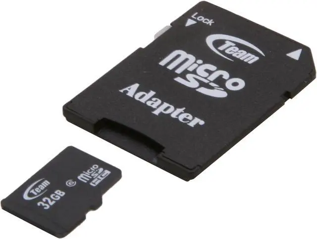 Alt view image 2 of 5 - Team 32GB microSDHC Flash Card with Adapter Model TG032G0MC26A