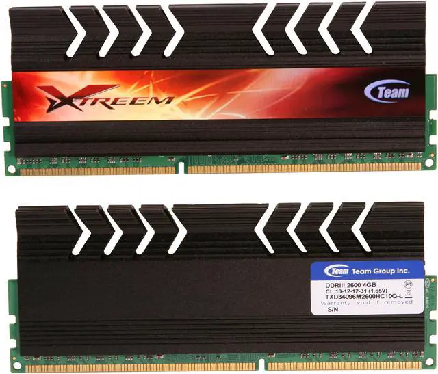 Alt view image 2 of 3 - Team 8GB (2 x 4GB) DDR3 2600 (PC3 20800) Desktop Memory Model TXD38192M2600HC10QDC-L