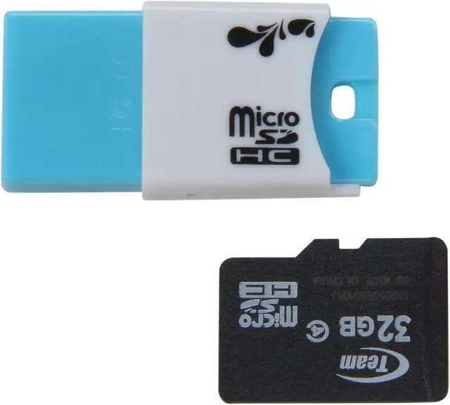 Main image of Team 32GB microSDHC Flash Card w/ USB2.0 Micro SD Card Reader TR11A1 Model TG032G0MC24C