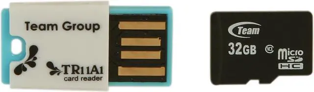 Main image of Team 32GB microSDHC Flash Card w/ USB2.0 Micro SD Card Reader TR11A1 Model TG032G0MC28C
