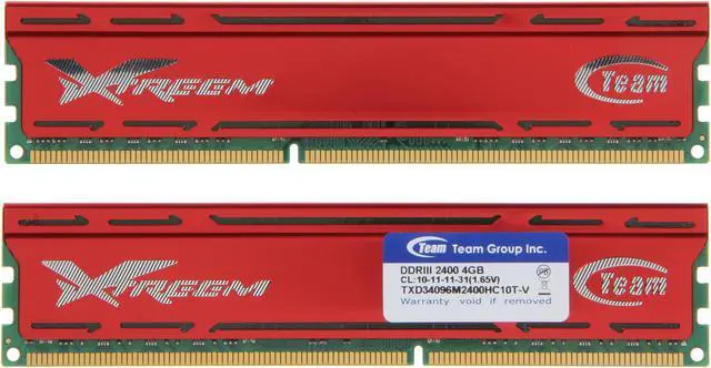 Alt view image 2 of 3 - Team Vulcan 16GB (4 x 4GB) DDR3 2400 (PC3 19200) Desktop Memory Model TXD316G2400HC10TQC-V