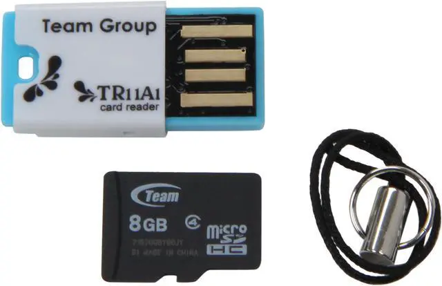 Main image of Team 8GB microSDHC Flash Card w/ USB2.0 Micro SD Card Reader TR11A1 Model TG008G0MC24C
