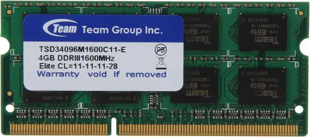 Main image of Team 4GB 204-Pin DDR3 SO-DIMM DDR3 1600 Laptop Memory Model TSD34096M1600C11-E