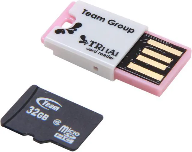 Alt view image 2 of 5 - Team 32GB microSDHC Flash Card with USB Card Reader (Pink) Model TUSDH32GCL606