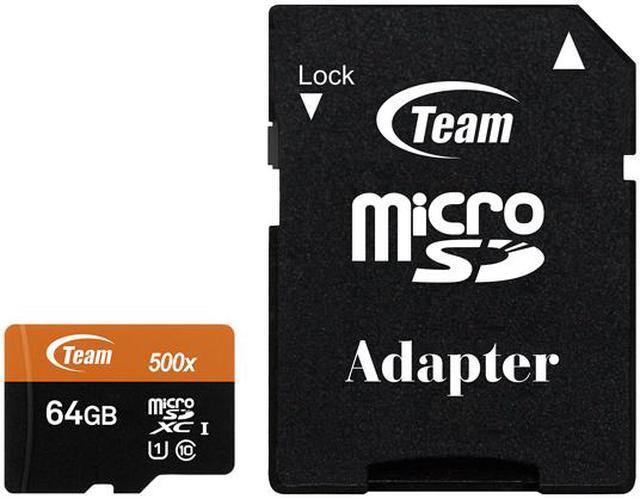 Alt view image 2 of 3 - Team 64GB microSDXC UHS-I/U1 Class 10 Memory Card with Adapter, Speed Up to 100MB/s (TUSDX64GUHS03)