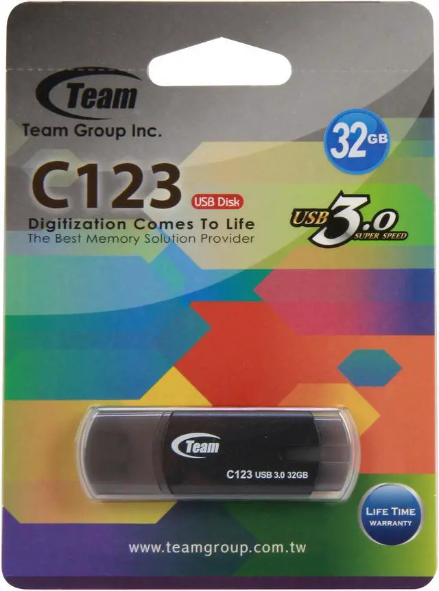Alt view image 5 of 5 - Team C123 32GB USB 3.0 Flash Drive TC123332GC01
