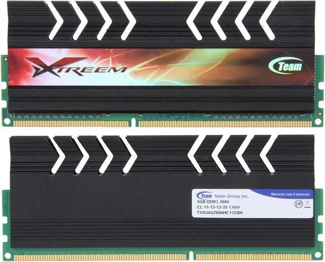 Alt view image 2 of 3 - Team Xtreem 8GB (2 x 4GB) DDR3 2666 (PC3 21300) Desktop Memory Model TXD38G2666HC11CDC01