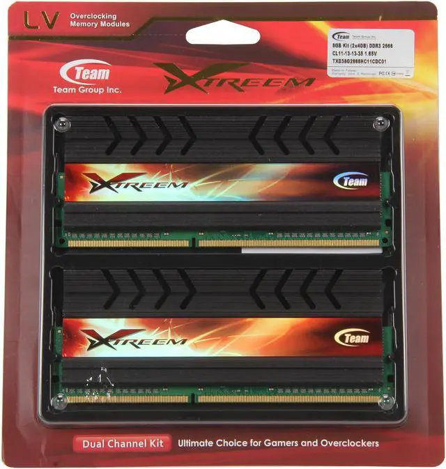 Alt view image 3 of 3 - Team Xtreem 8GB (2 x 4GB) DDR3 2666 (PC3 21300) Desktop Memory Model TXD38G2666HC11CDC01