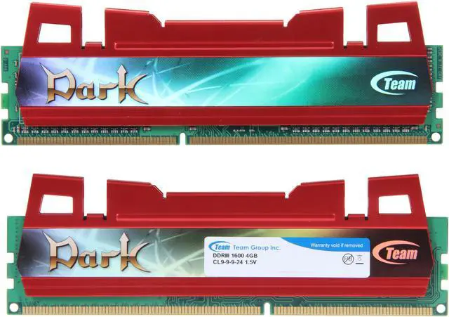 Alt view image 2 of 3 - Team Dark Series 8GB (2 x 4GB) DDR3 1600 (PC3 12800) Desktop Memory (Red Heat Spreader) Model TDRD38G1600HC9DC01