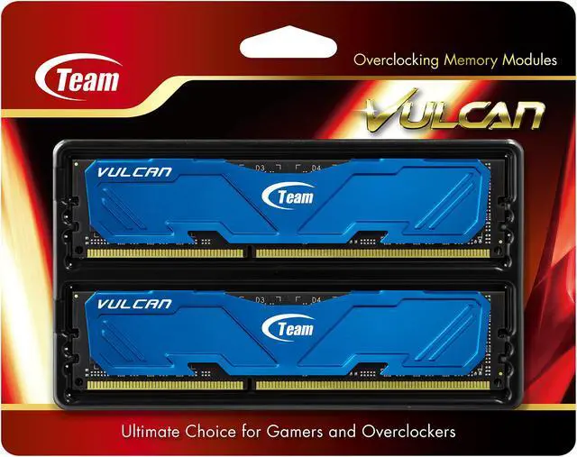 Alt view image 3 of 3 - Team Vulcan 8GB (2 x 4GB) DDR3 1600 (PC3 12800) Desktop Memory Model TLBED38G1600HC9DC01