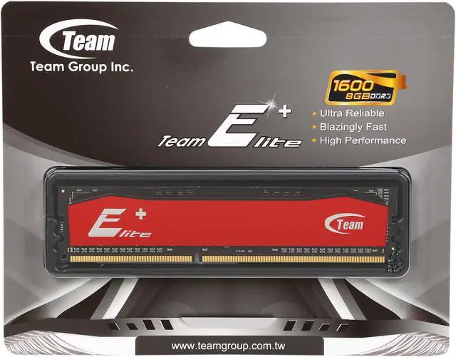 Alt view image 3 of 3 - Team Elite Plus 8GB DDR3 1600 (PC3 12800) Desktop Memory Model TPD38G1600HC1101