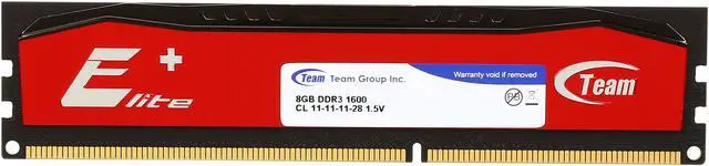 Alt view image 2 of 3 - Team Elite Plus 8GB DDR3 1600 (PC3 12800) Desktop Memory Model TPD38G1600HC1101