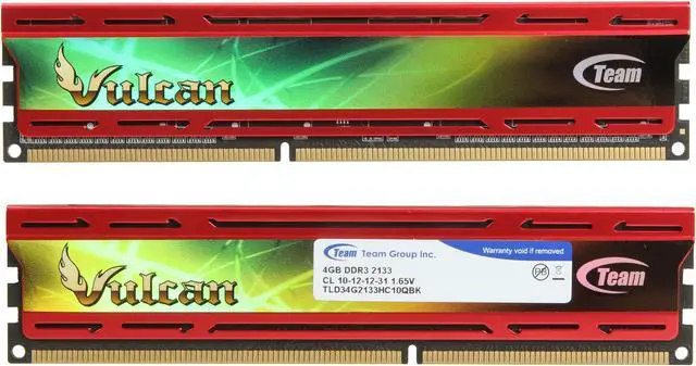 Alt view image 2 of 3 - Team Vulcan 8GB (2 x 4GB) DDR3 2133 (PC3 17000) Desktop Memory Model TLD38G2133HC10QDC01