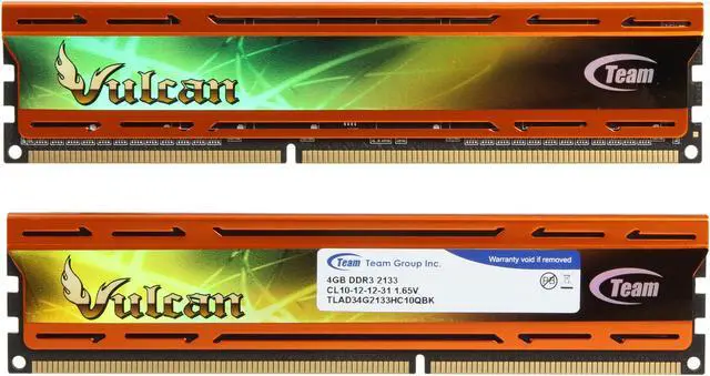 Alt view image 2 of 3 - Team Vulcan 8GB (2 x 4GB) DDR3 2133 (PC3 17000) Desktop Memory Model TLAD38G2133HC10QDC01