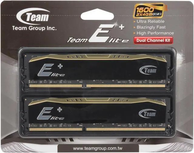 Alt view image 3 of 3 - Team Elite Plus 8GB (2 x 4GB) DDR3 1600 (PC3 12800) Desktop Memory Model TPD38G1600C11DC01