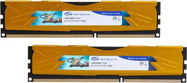 Alt view image 2 of 4 - Team Zeus Yellow 8GB (2 x 4GB) DDR3 2133 (PC3 17000) Desktop Memory Model TZYD38G2133HC11ADC01