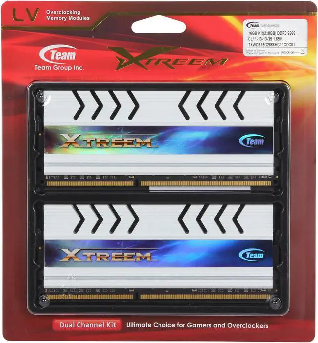 Alt view image 3 of 3 - Team Xtreem 16GB (2 x 8GB) DDR3 2666 (PC3 21300) Desktop Memory Model TXWD316G2666HC11CDC01