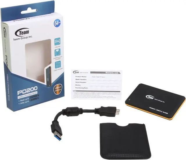 Alt view image 6 of 6 - Team Group PD200 64GB USB 3.0 Portable Solid State Drive