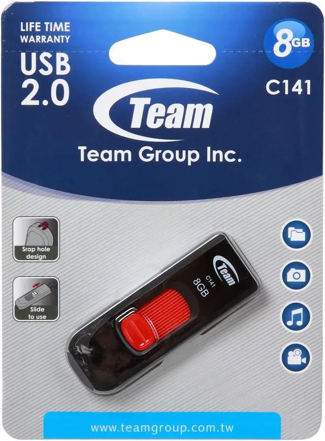 Alt view image 5 of 5 - Team C141 8GB USB Flash Drive TC1418GR01