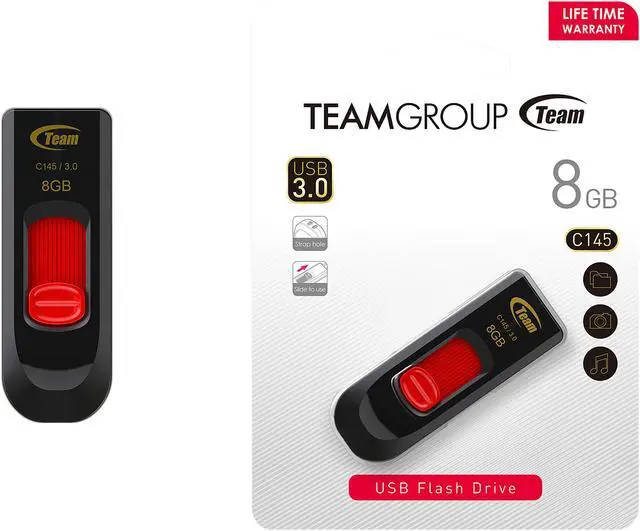 Alt view image 3 of 3 - Team C145 8GB USB Flash Drive TC14538GR01