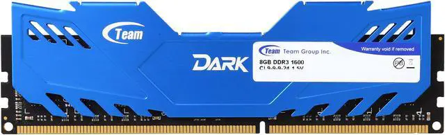 Alt view image 2 of 3 - Team Dark 8GB DDR3 1600 (PC3 12800) Desktop Memory Model TDBED38G1600HC901