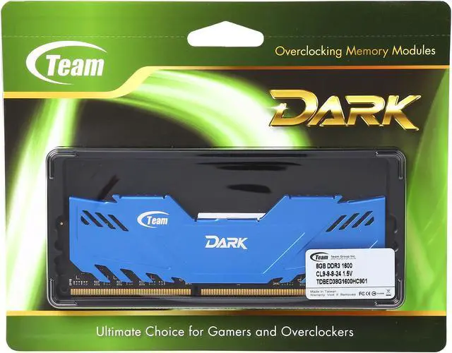 Alt view image 3 of 3 - Team Dark 8GB DDR3 1600 (PC3 12800) Desktop Memory Model TDBED38G1600HC901