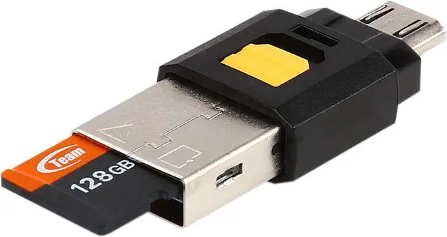 Alt view image 5 of 6 - Team 128GB microSDXC Flash Card with OTG/USB reader Model TUSDX128GUHS36